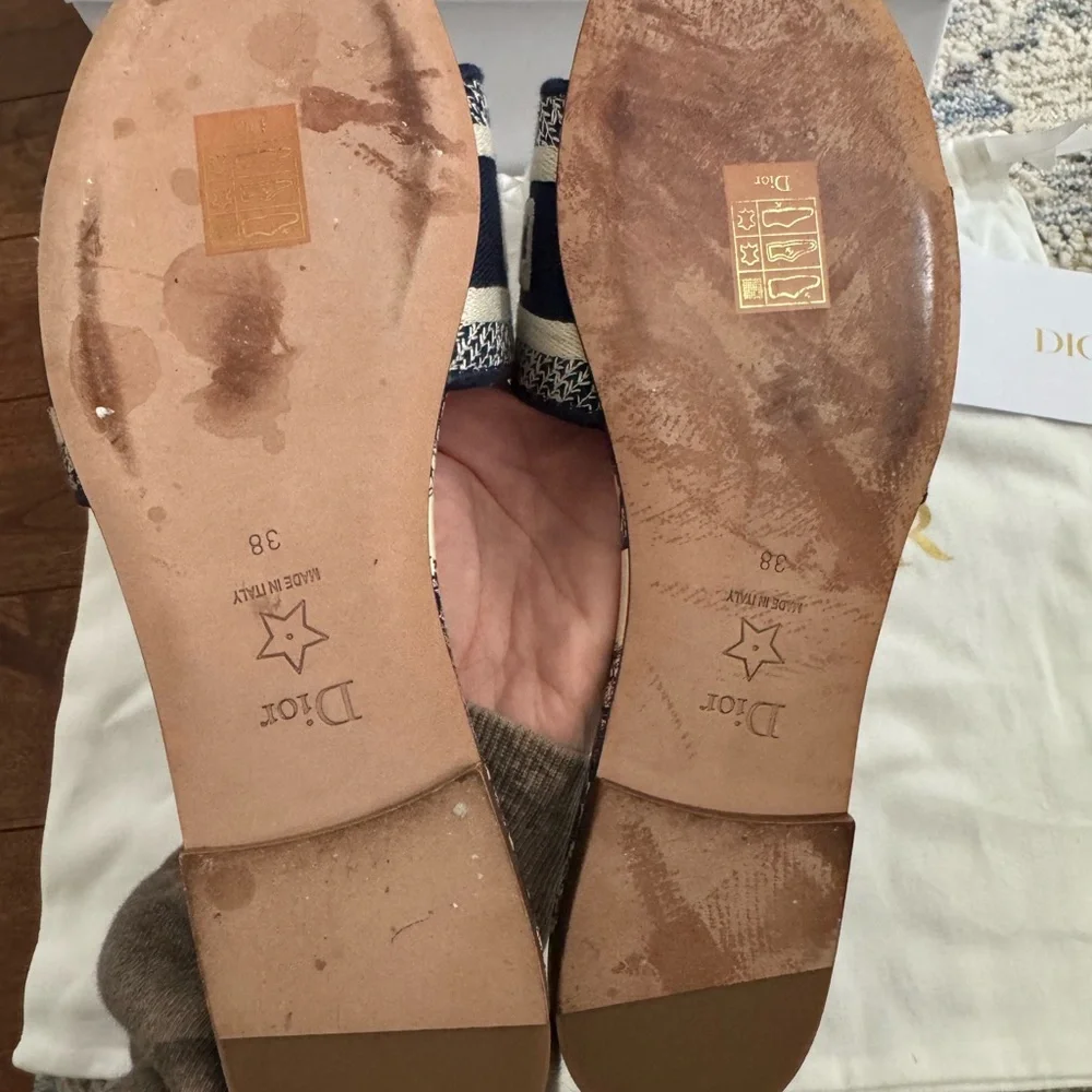 Dior Dway Toile de Jouy Slides Sandals | Size 38 | New With Tags + Box - Picture 4 of 9